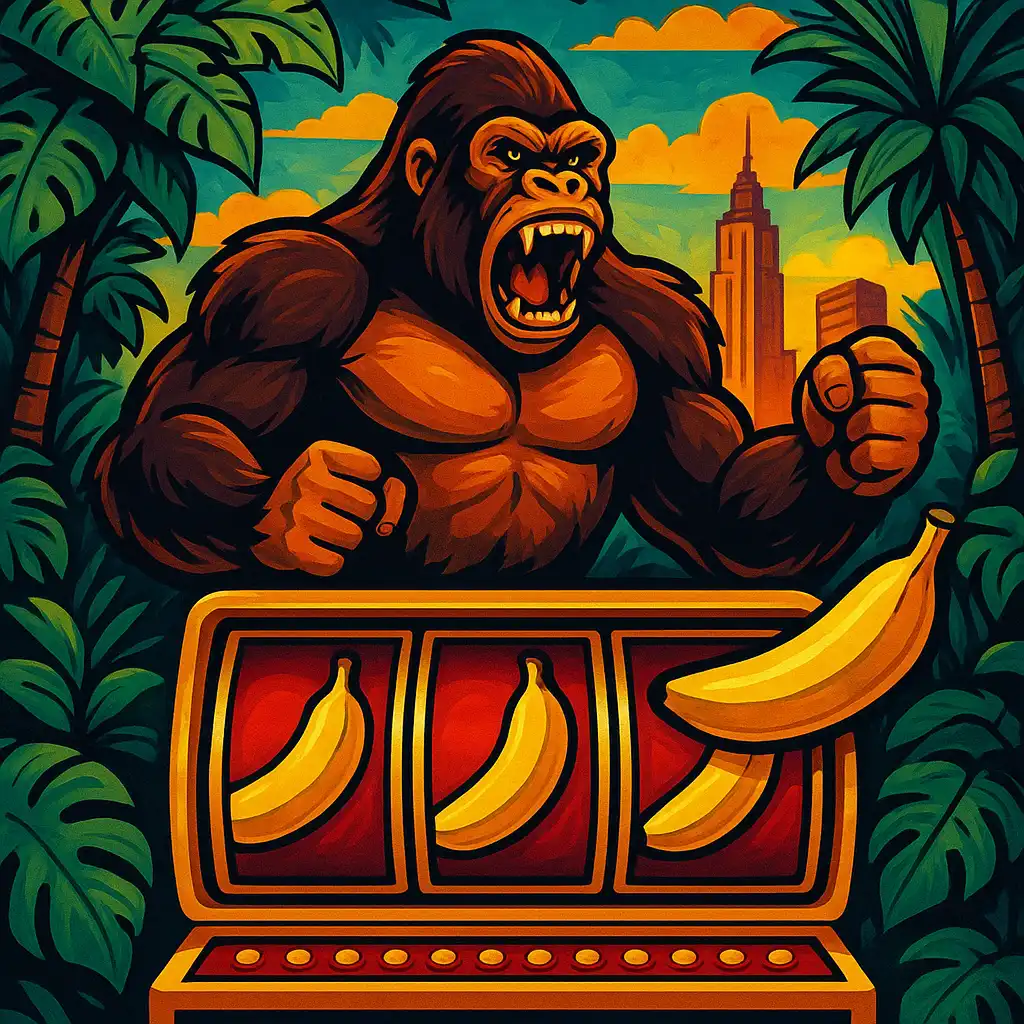 King Kong Cash Even Bigger Bananas 4 slot game artwork with Highland casino styling