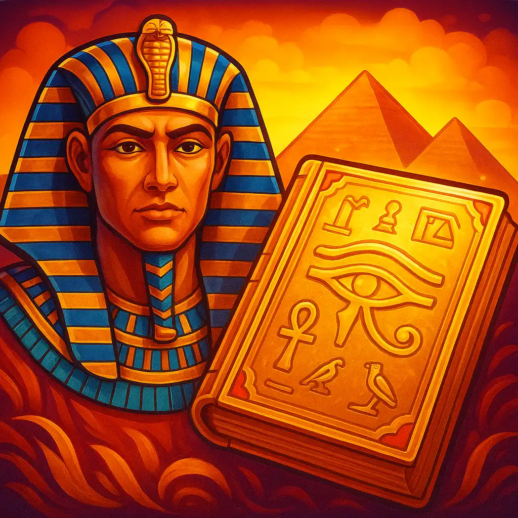 Ramses Book slot game artwork with Highland casino styling